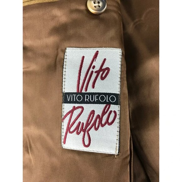 Vito Rufolo‎ Mens Brown Pockets Long Sleeve Notch Collared Blazer Jacket Size L - Picture 6 of 10